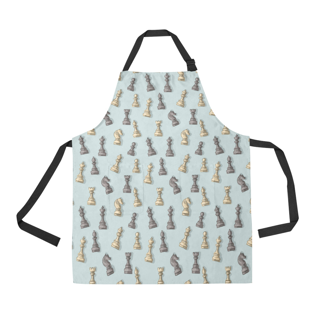 Chess Pattern Print Design 02 Apron with Pocket