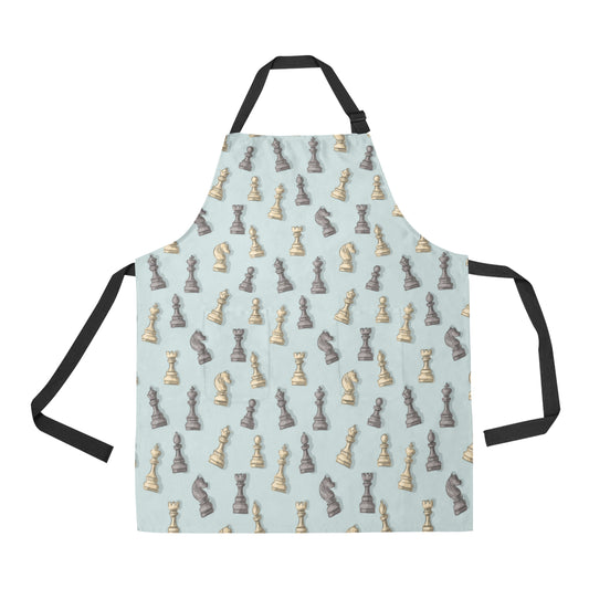 Chess Pattern Print Design 02 Apron with Pocket