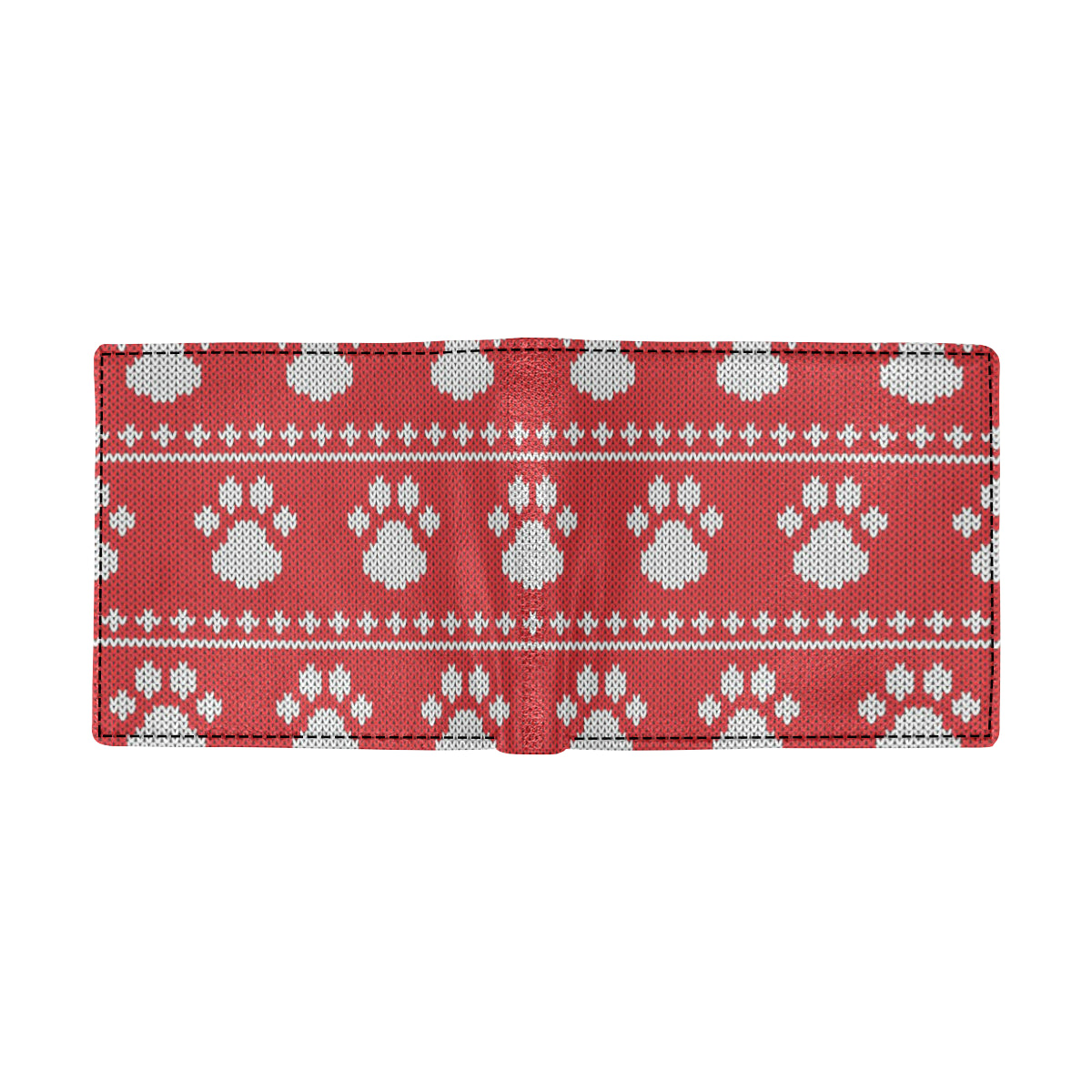 Knit Paw Pattern Print Design 03 Men's ID Card Wallet