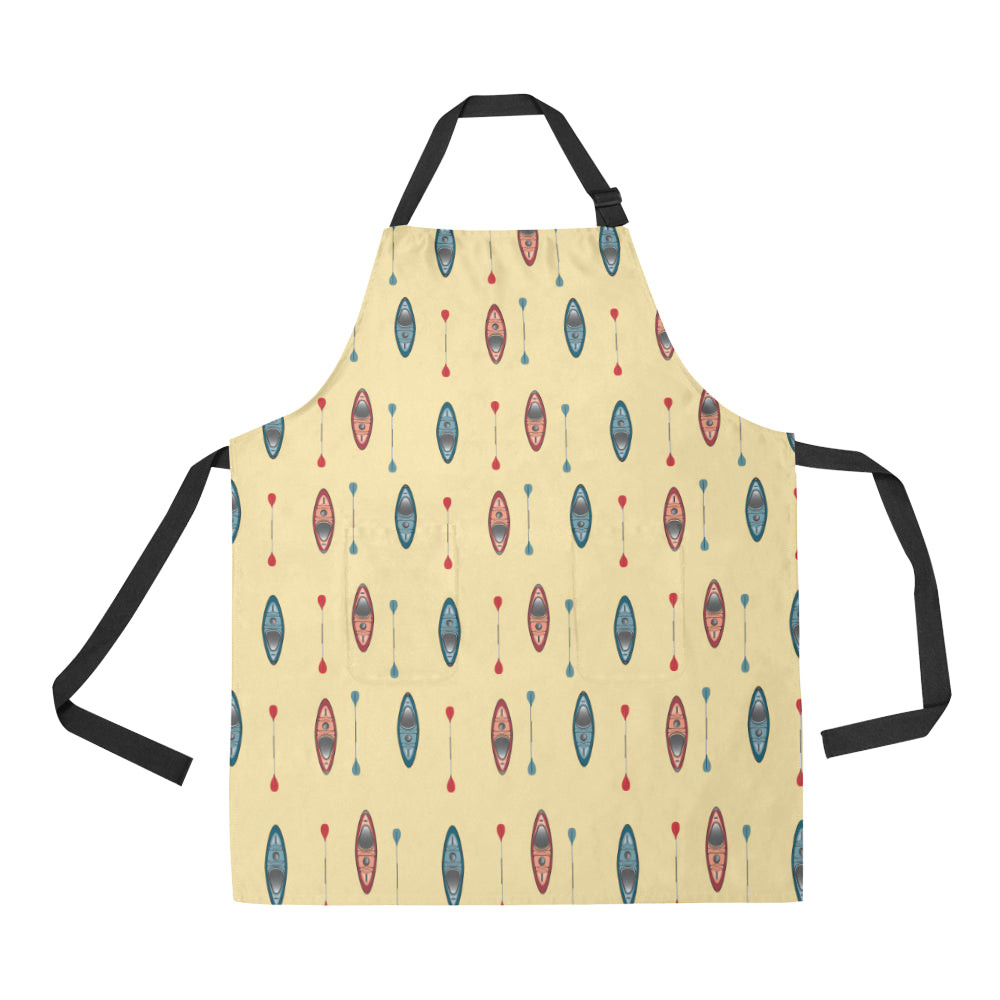 Kayak Pattern Print Design 02 Apron with Pocket