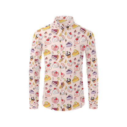 Cake Pattern Print Design 01 Men's Long Sleeve Shirt