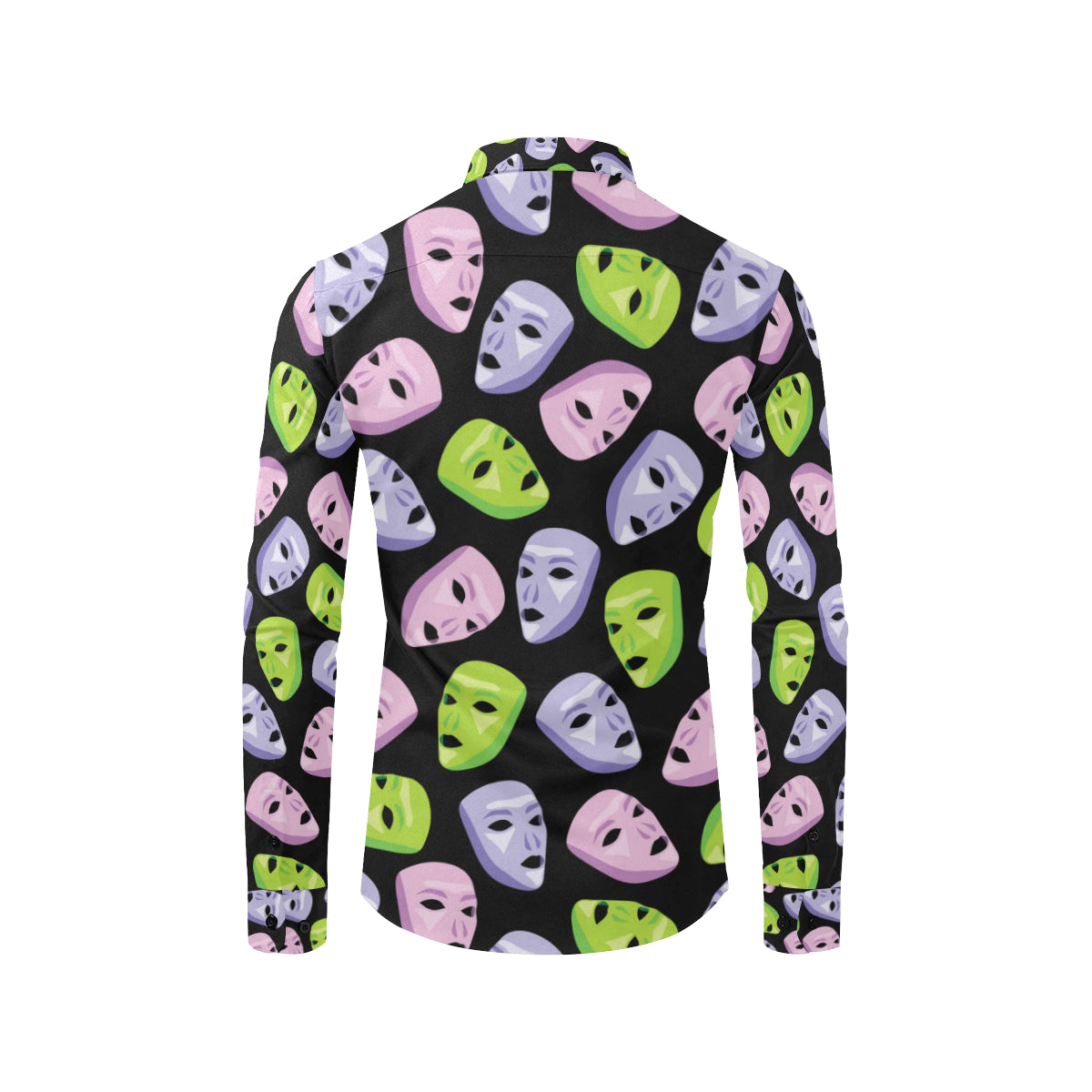 Acting Mask Pattern Print Design 04 Men's Long Sleeve Shirt