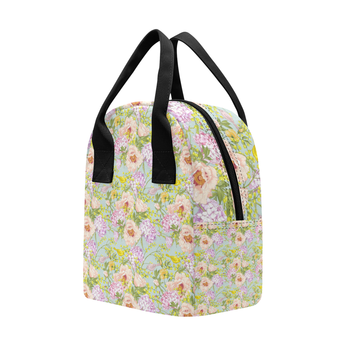 Hydrangea Pattern Print Design HD02 Insulated Lunch Bag