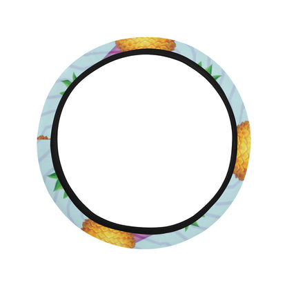 Pineapple Pattern Print Design PP05 Steering Wheel Cover with Elastic Edge