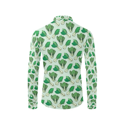 Bok Choy Pattern Print Design 01 Men's Long Sleeve Shirt