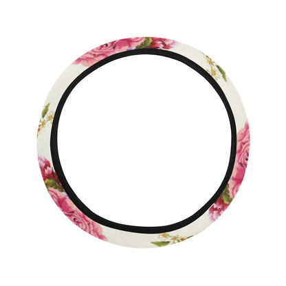 Carnations Pattern Print Design CN02 Steering Wheel Cover with Elastic Edge
