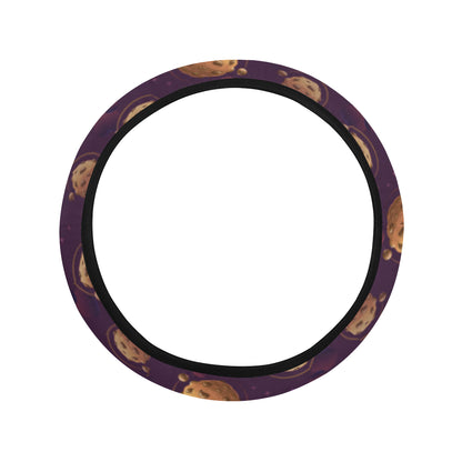 Cookie Pattern Print Design 03 Steering Wheel Cover with Elastic Edge