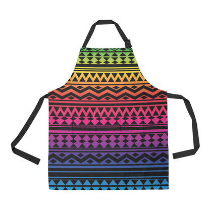 Rainbow Tribal Pattern Print Design A02 Apron with Pocket