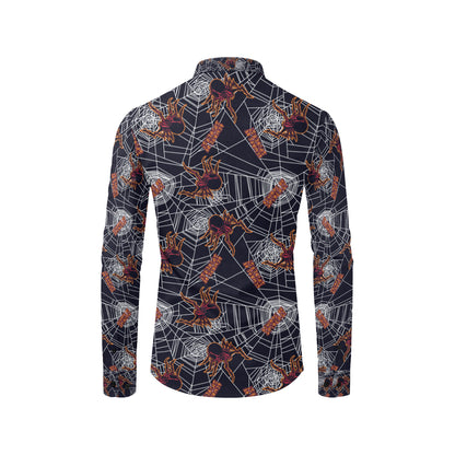 Tarantula Spiderwebs Pattern Print Design 01 Men's Long Sleeve Shirt