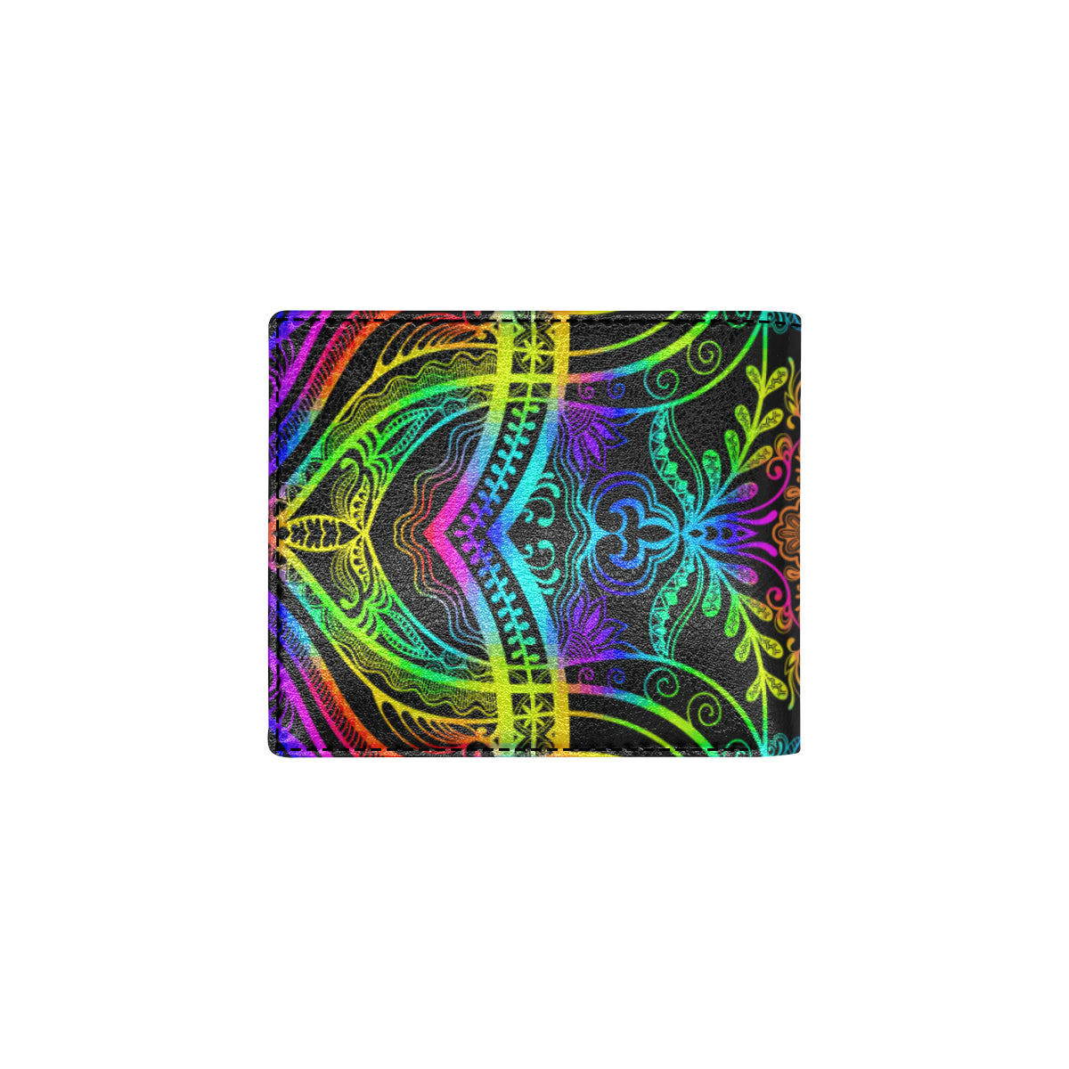 Neon Trible Rainbow Pattern Print Design A01 Men's ID Card Wallet