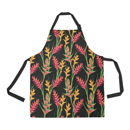 Heliconia Pattern Print Design HL01 Apron with Pocket