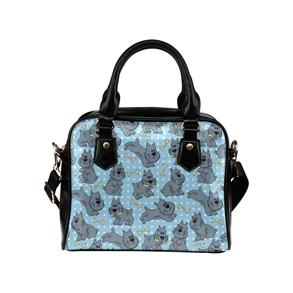 Schnauzers Pattern Print Design A02 Shoulder Handbag