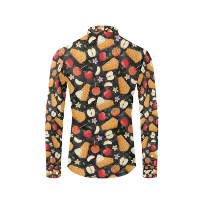 Apple Pie Pattern Print Design 01 Men's Long Sleeve Shirt