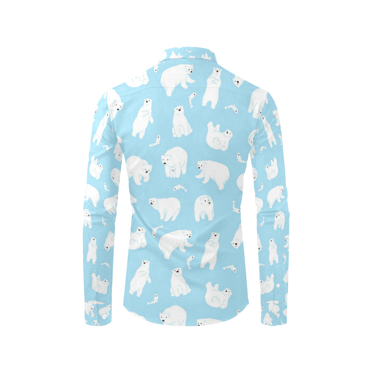 Polar Bear Pattern Print Design PB01 Men's Long Sleeve Shirt