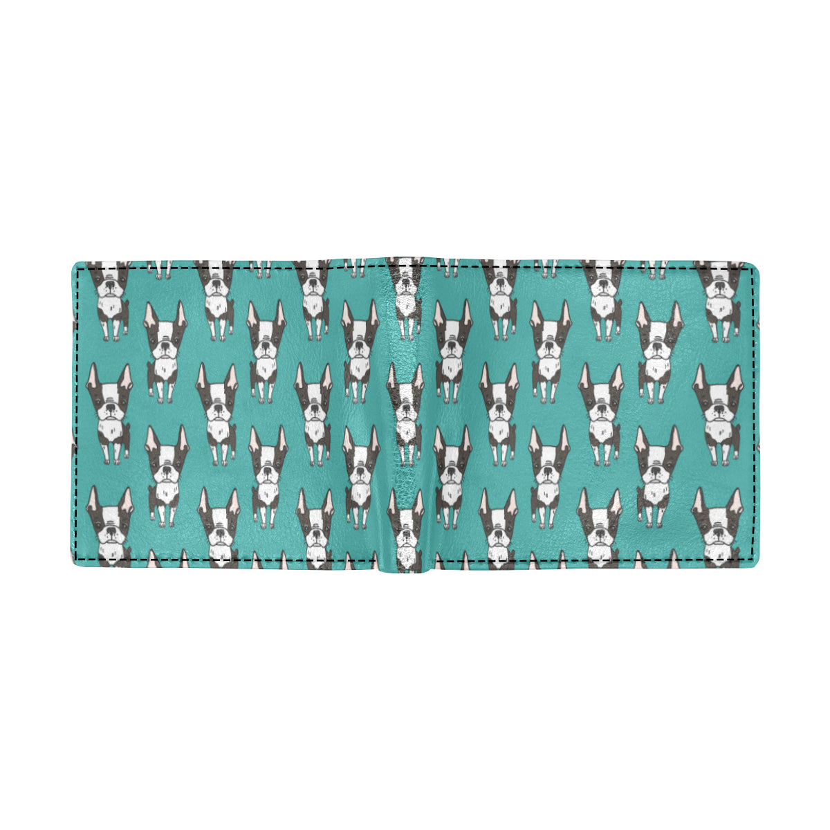 Boston Terrier Pattern Print Design 04 Men's ID Card Wallet