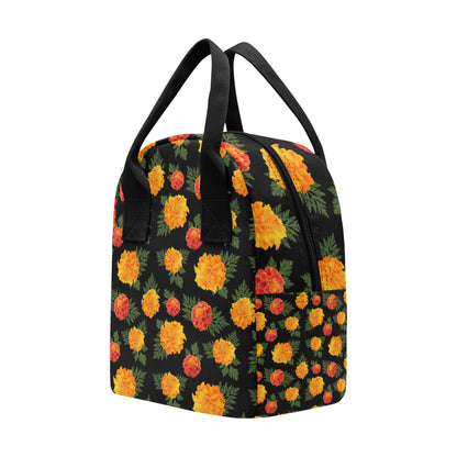 Marigold Pattern Print Design MR05 Insulated Lunch Bag