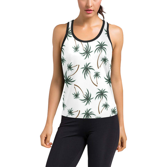 Palm Tree Pattern Print Design PT07 Women's Racerback Tank Top