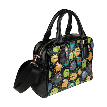 Monster Pattern Print Design 01 Shoulder Handbag