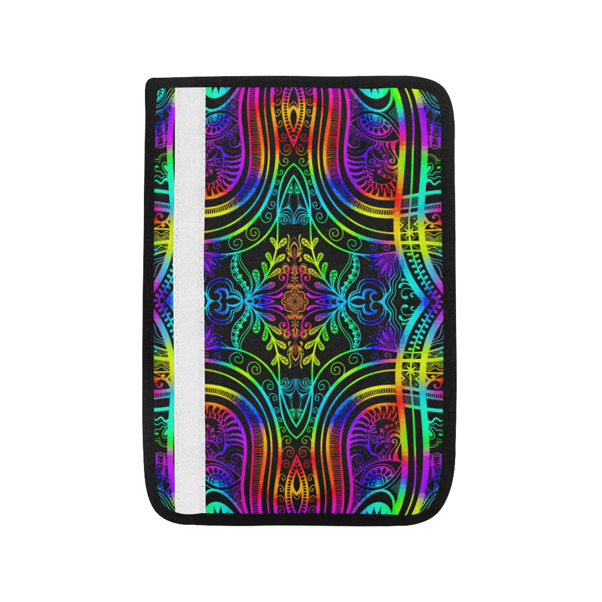 Neon Trible Rainbow Pattern Print Design A01 Car Seat Belt Cover