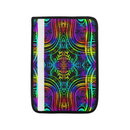 Neon Trible Rainbow Pattern Print Design A01 Car Seat Belt Cover