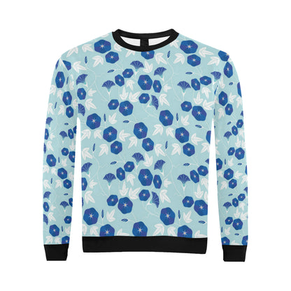 Morning Glory Pattern Print Design MG07 Men Long Sleeve Sweatshirt