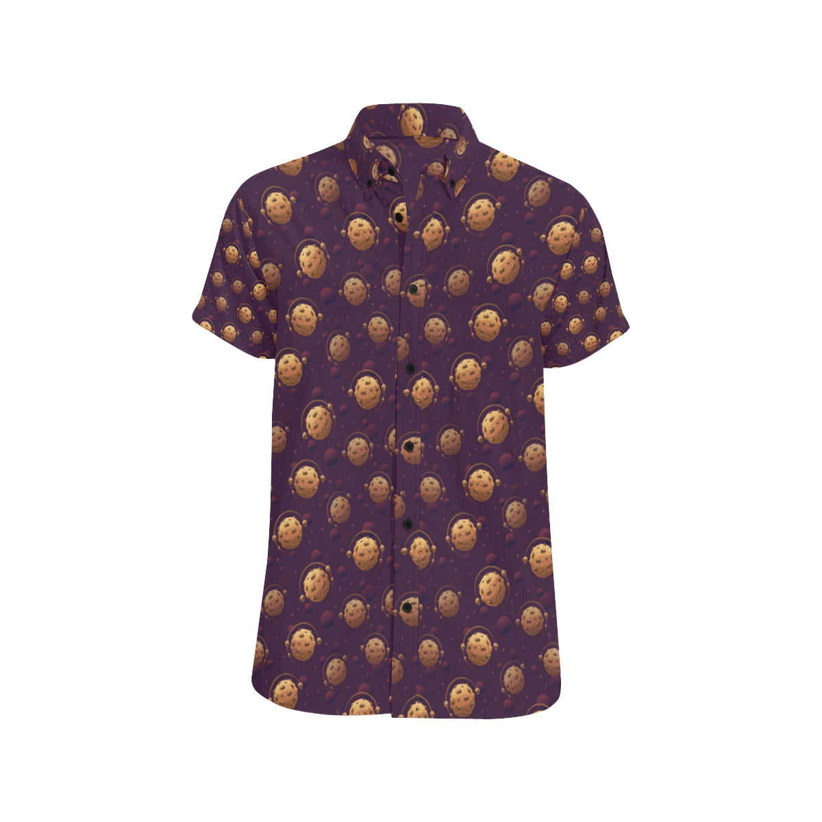 Cookie Pattern Print Design 03 Men's Short Sleeve Button Up Shirt