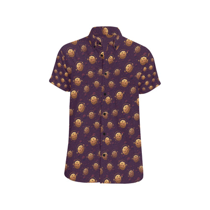Cookie Pattern Print Design 03 Men's Short Sleeve Button Up Shirt