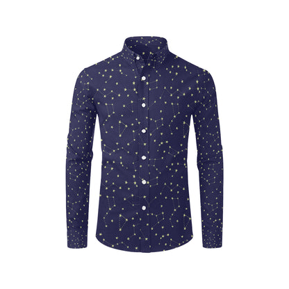 Constellation Pattern Print Design 02 Men's Long Sleeve Shirt