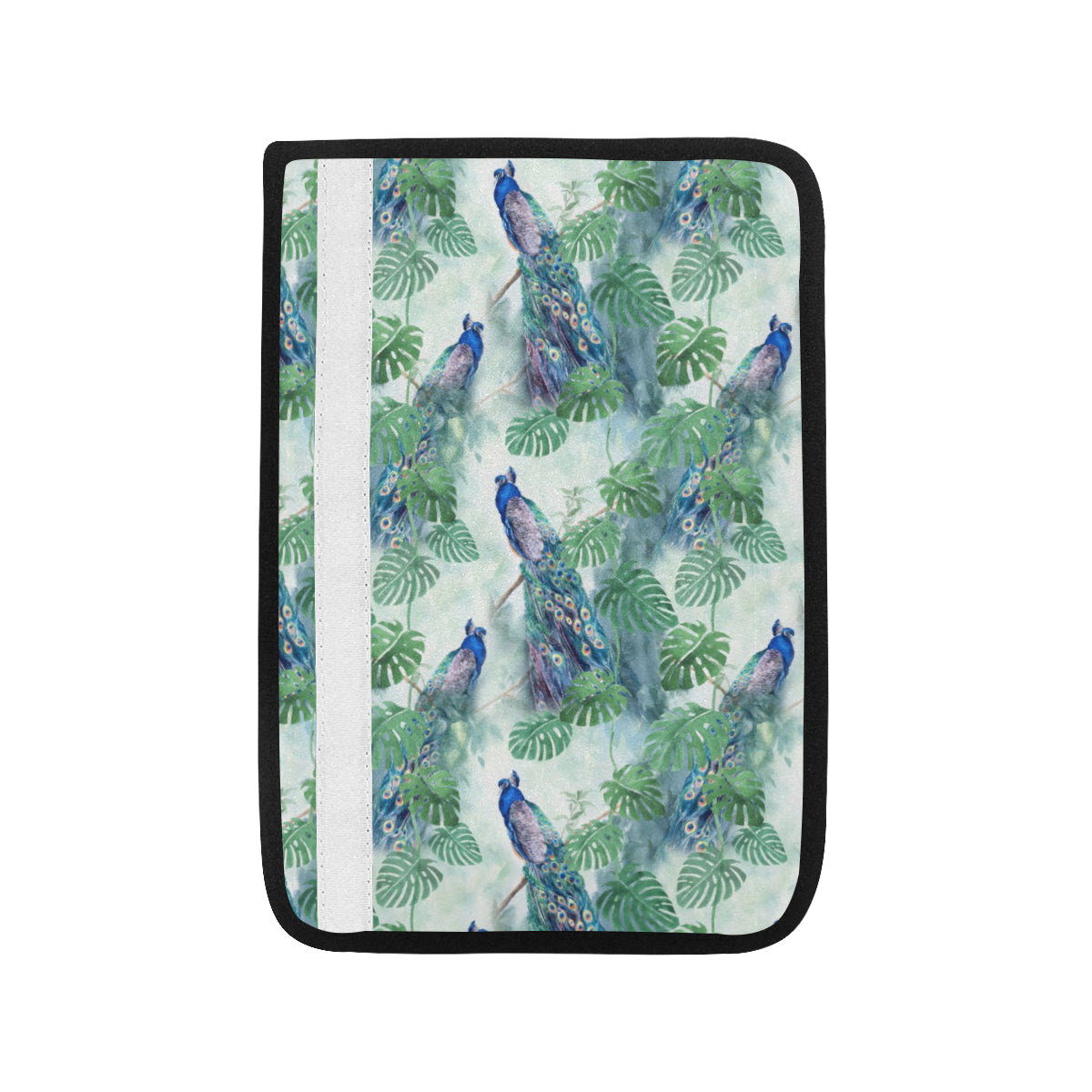 Peacock Pattern Print Design A02 Car Seat Belt Cover