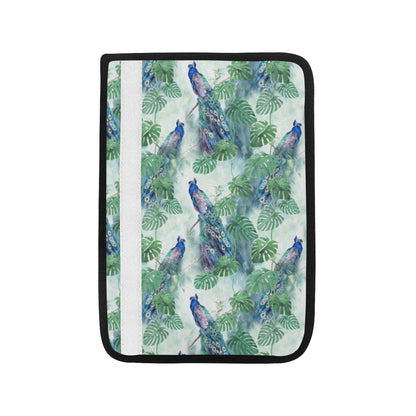 Peacock Pattern Print Design A02 Car Seat Belt Cover