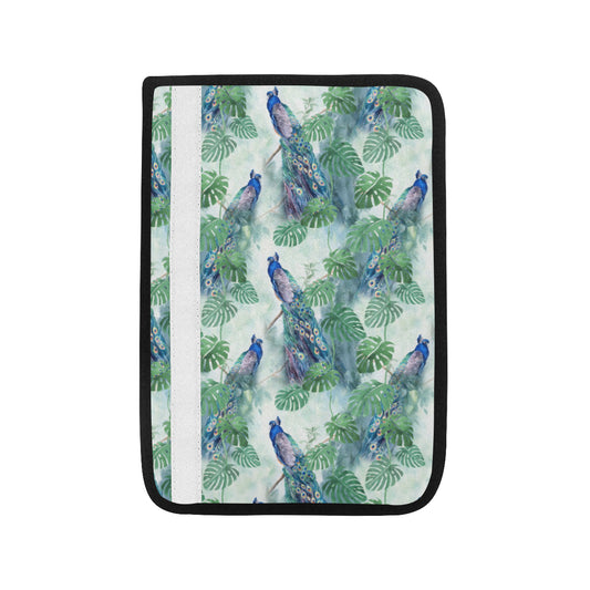 Peacock Pattern Print Design A02 Car Seat Belt Cover