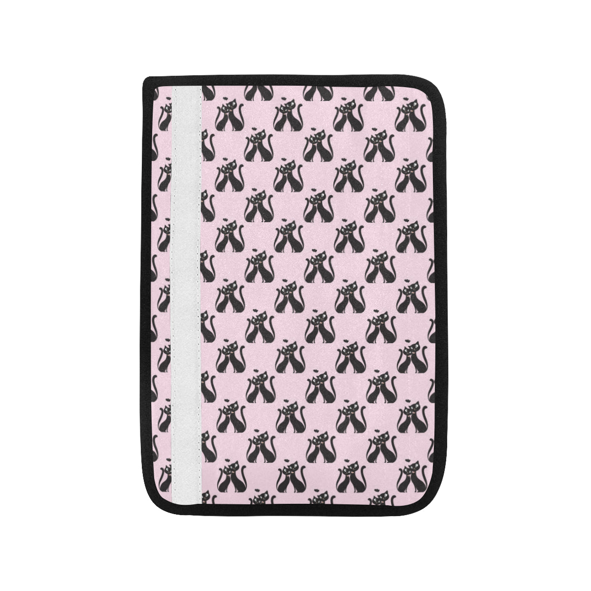 Black Cat Pattern Print Design 01 Car Seat Belt Cover