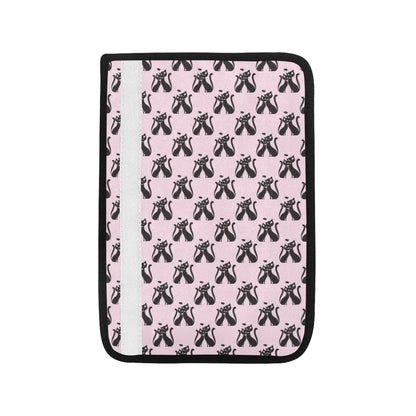 Black Cat Pattern Print Design 01 Car Seat Belt Cover