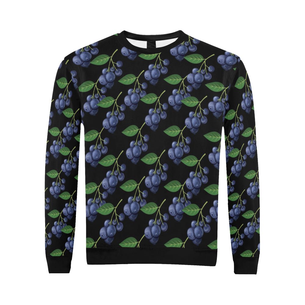 Blueberry Pattern Print Design BB01 Men Long Sleeve Sweatshirt