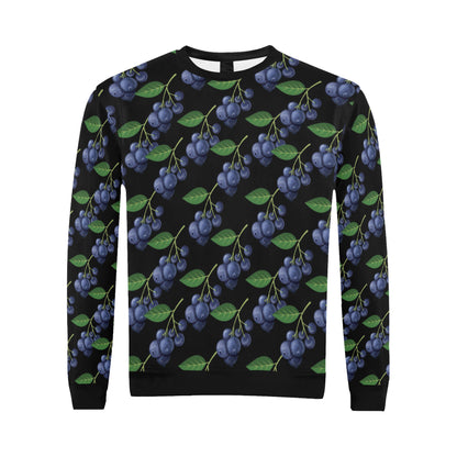 Blueberry Pattern Print Design BB01 Men Long Sleeve Sweatshirt