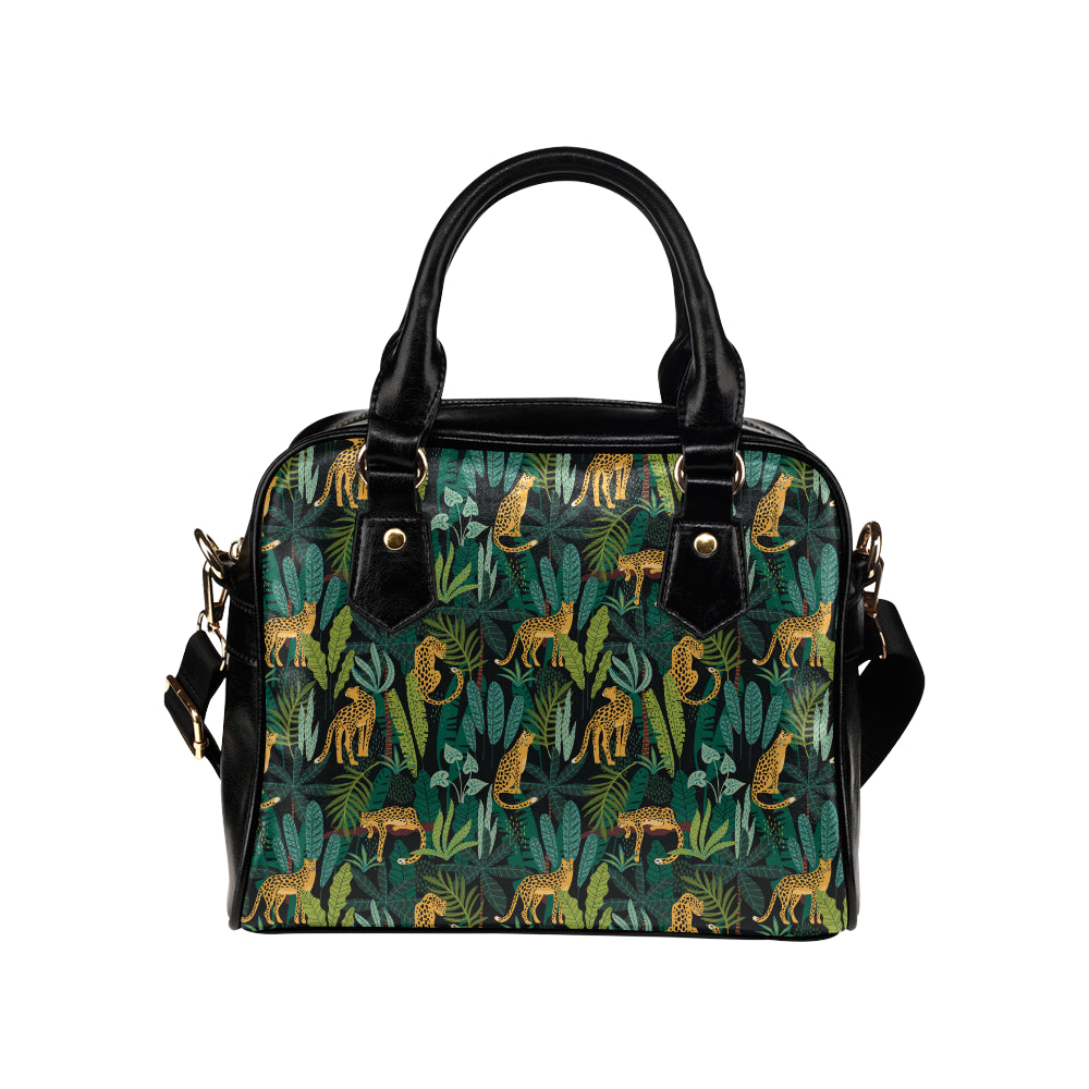Jaguar Jungle Pattern Print Design 03 Shoulder Handbag