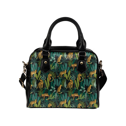 Jaguar Jungle Pattern Print Design 03 Shoulder Handbag