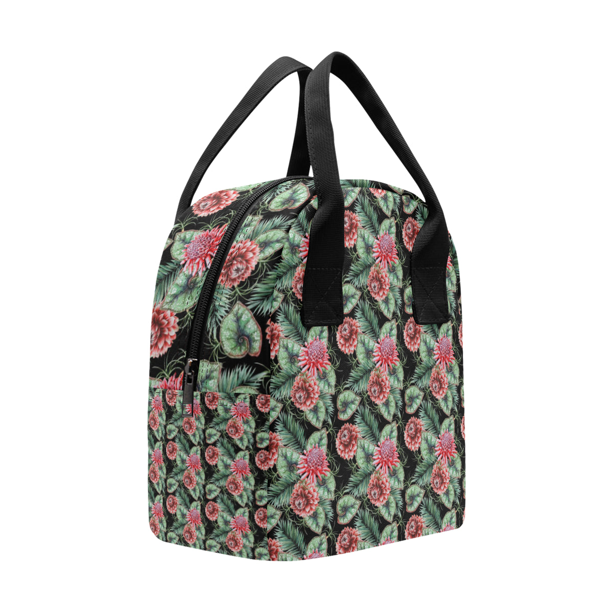 Dahlia Pattern Print Design DH06 Insulated Lunch Bag