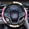 Lily Pattern Print Design LY01 Steering Wheel Cover with Elastic Edge
