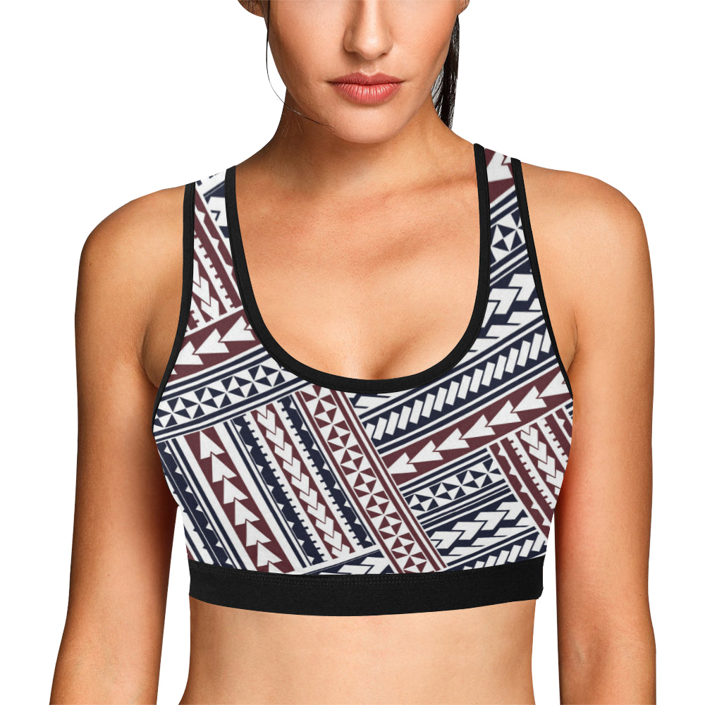 Polynesian Tribal line Sports Bra