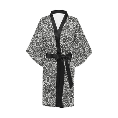 Bicycle Tools Pattern Print Design 02 Women's Short Kimono