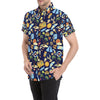 Beach Themed Pattern Print Design 04 Men's Short Sleeve Button Up Shirt