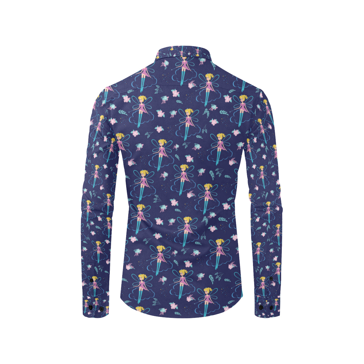 Fairy Cartoon Style Print Pattern Men's Long Sleeve Shirt