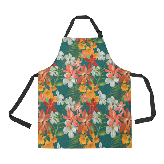 Amaryllis Pattern Print Design AL06 Apron with Pocket