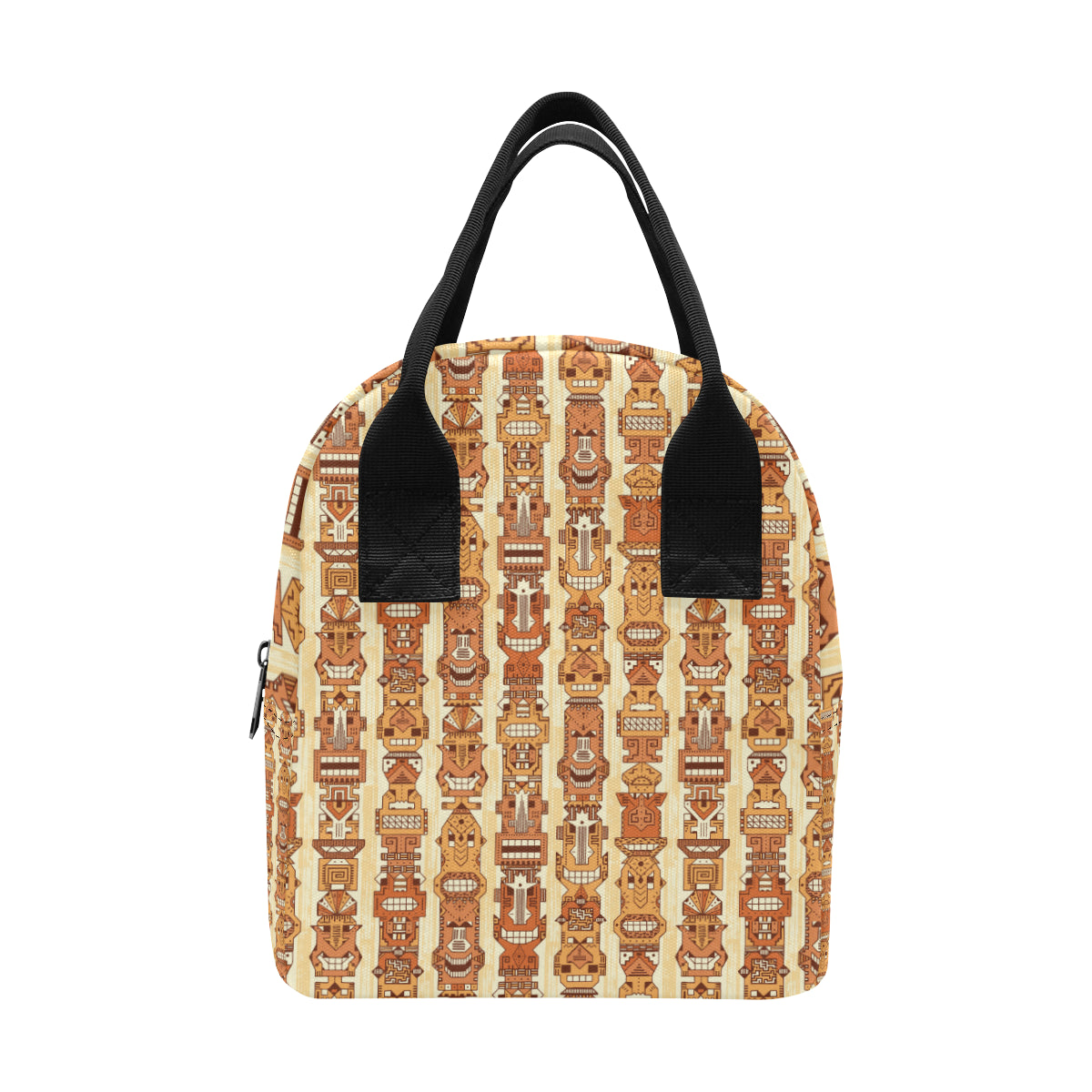 Tiki Orange Vertical Pattern Insulated Lunch Bag