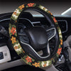 Hawaiian Flower Hula Hibiscus Print Steering Wheel Cover with Elastic Edge