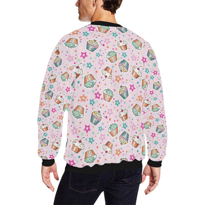 Cupcake Pattern Print Design CP03 Men Long Sleeve Sweatshirt