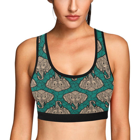 Boho Head Elephant Sports Bra