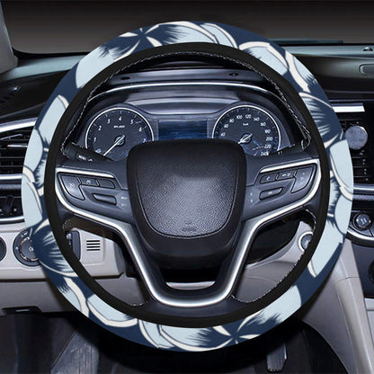 Plumeria Pattern Print Design A02 Steering Wheel Cover with Elastic Edge