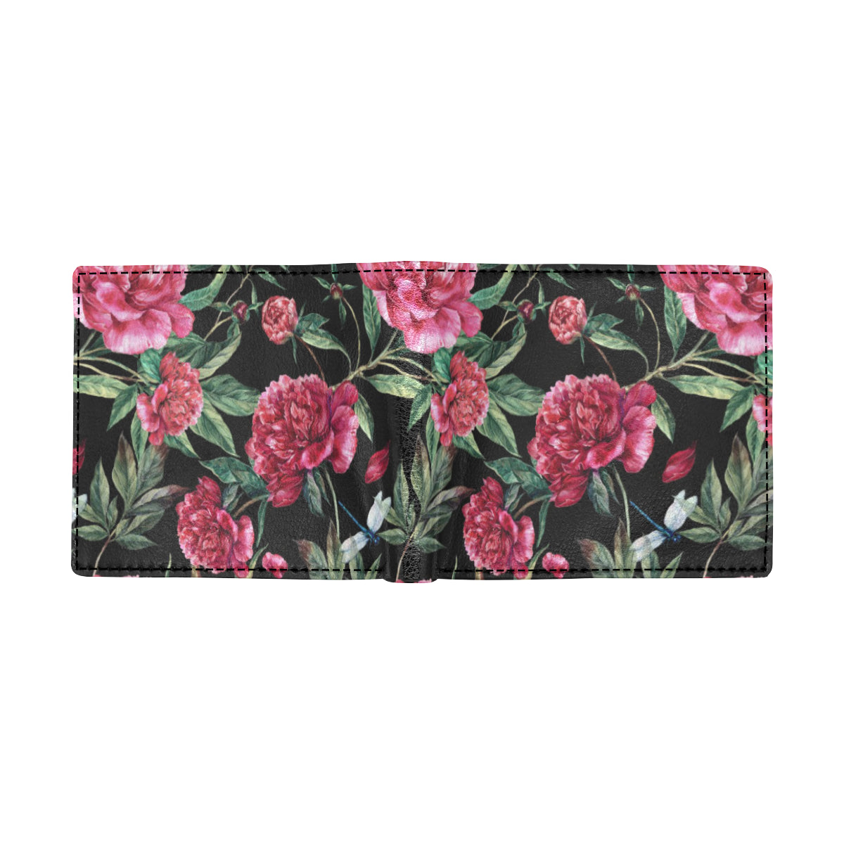 Peony Pattern Print Design PE04 Men's ID Card Wallet
